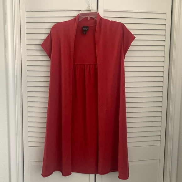 Eileen Fisher Short Sleeve Cardigan Cover Up - Picture 1 of 5